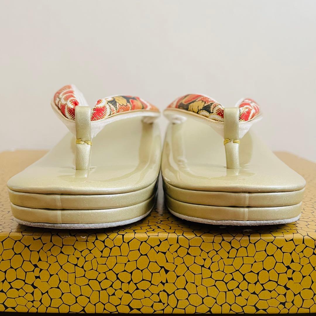 【美品】振袖用バッグ　草履　成人式　振袖　西陣織　正絹　Mサイズ