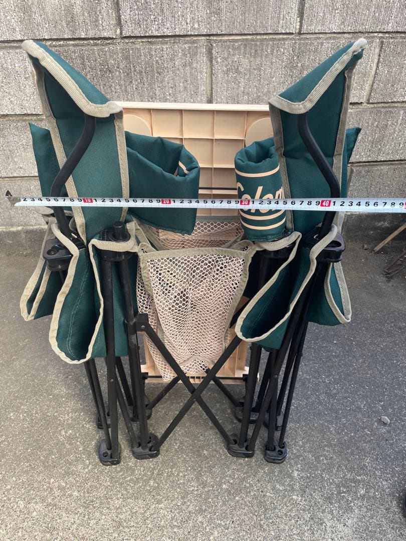 Coleman二人掛けアウトドアテーブルチェア一体型荷物入れ付秋キャンプおまけ付