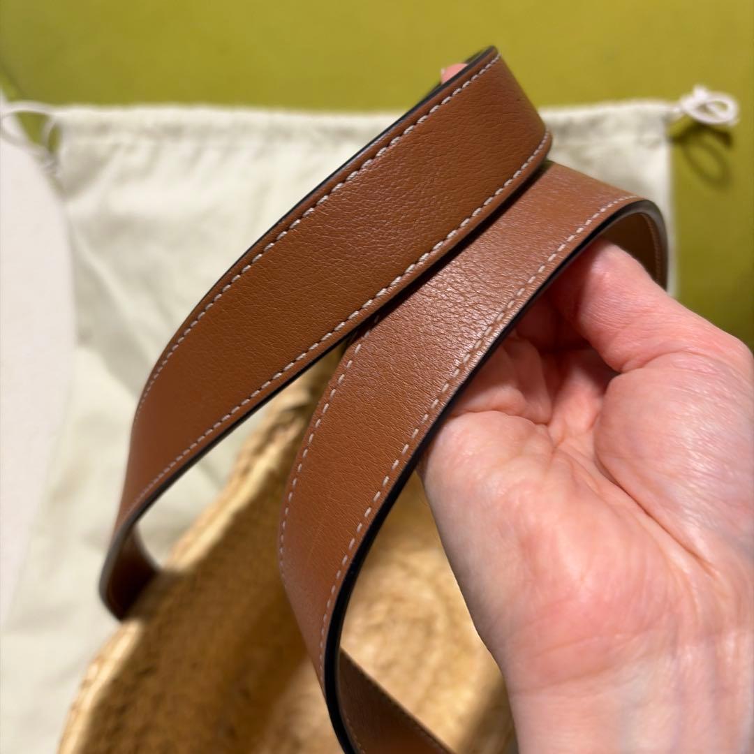 LOEWE かごバッグ ナチュラル／タン