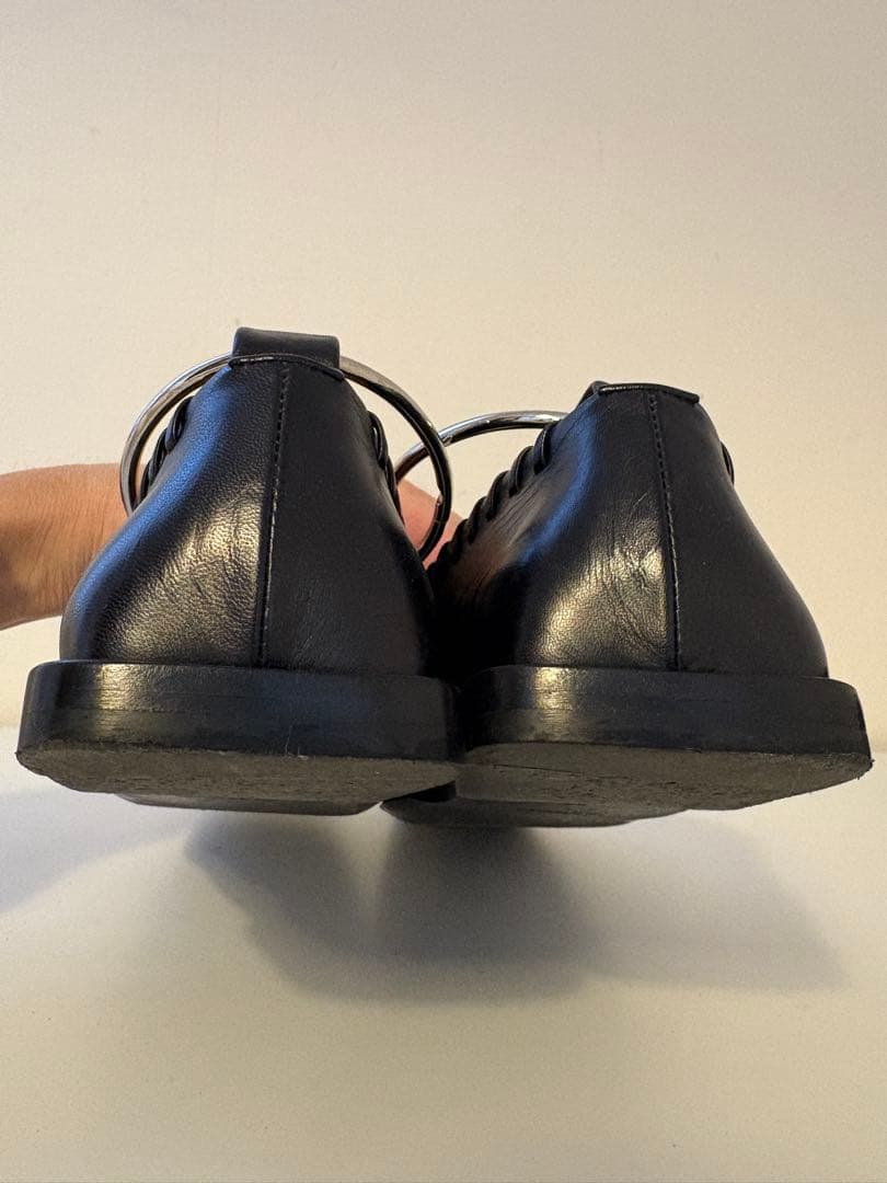 JIL SANDER 黒 編み込み フラットシューズ３７