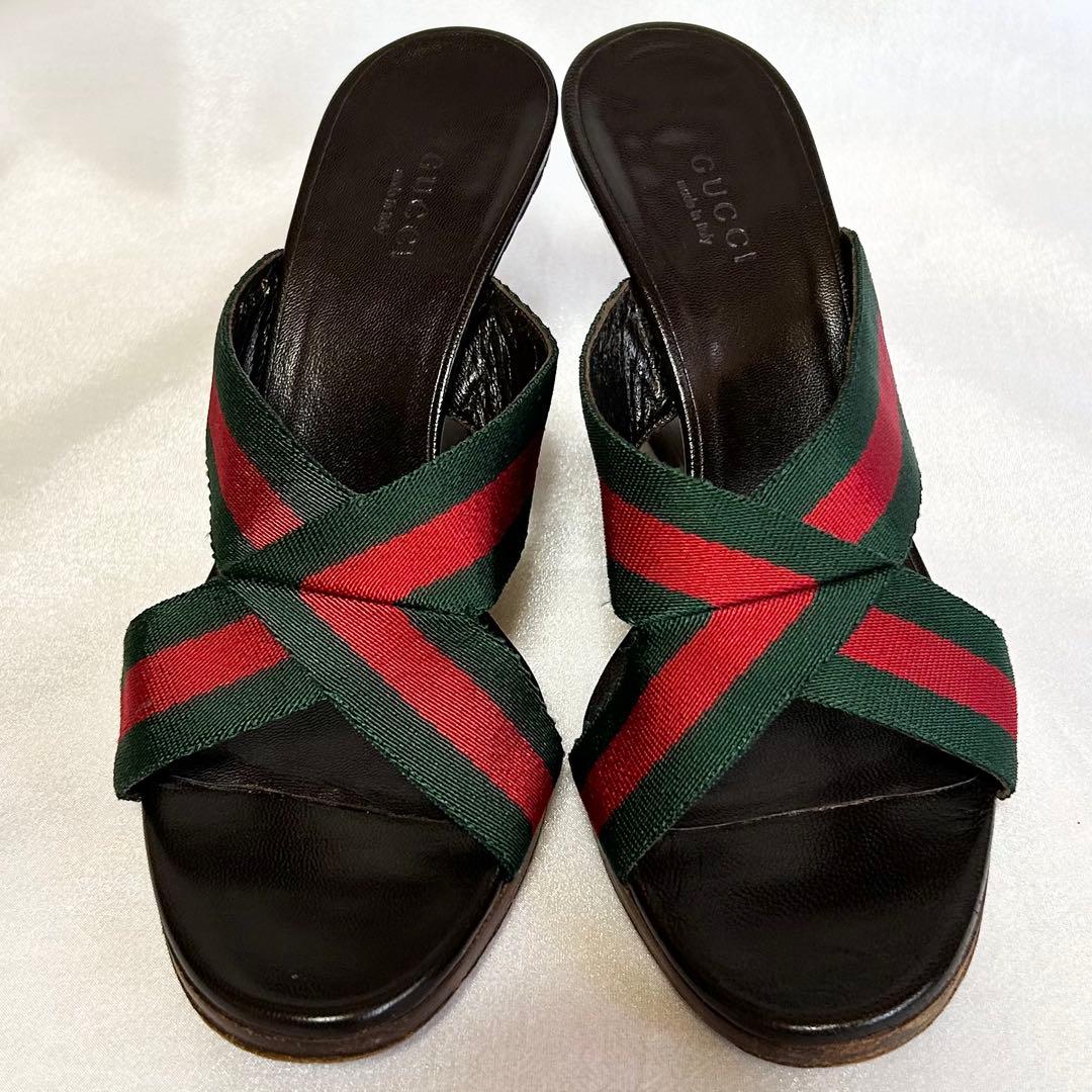 グッチ GUCCI ミュール パンプス ヒール ウェッジソール サンダル