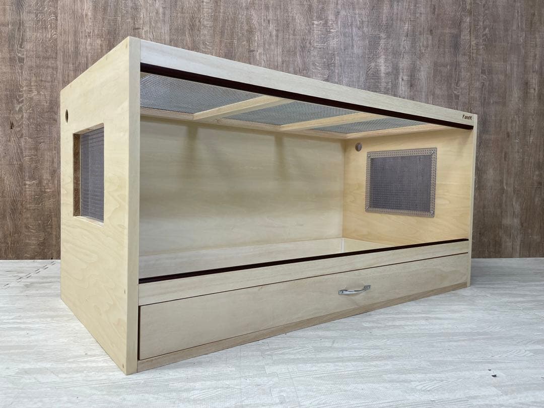 ＦandＫ爬虫類木製ケージ　引き出し仕様　900×450×450