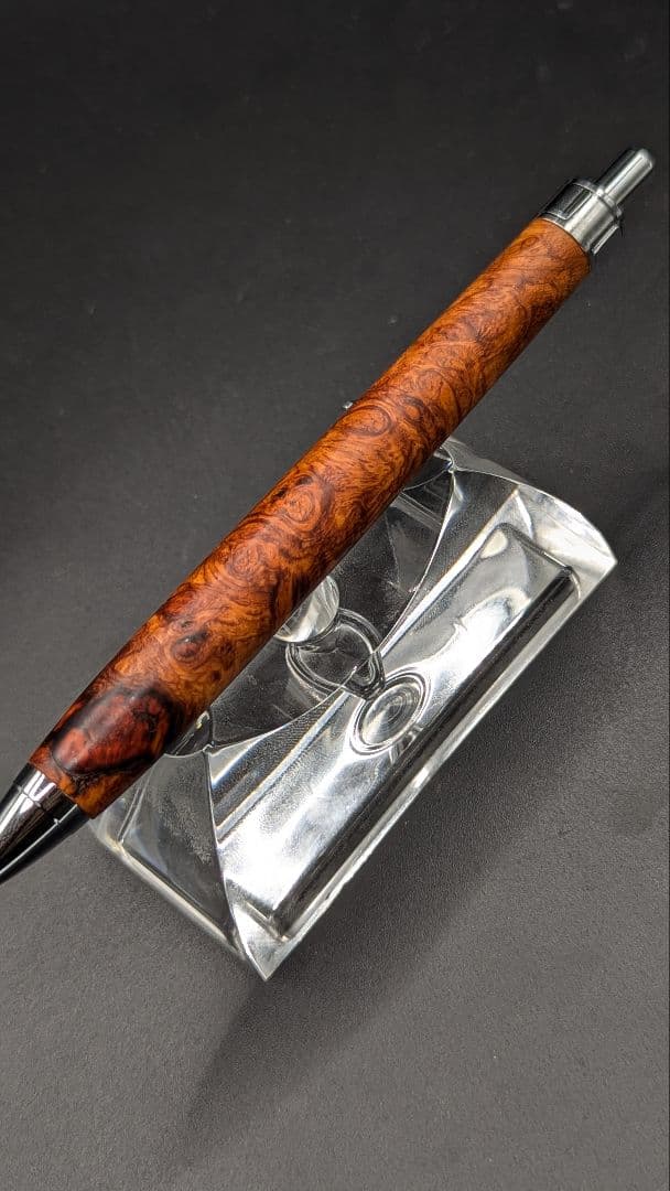 465ペン工房翌檜　本花梨　瘤杢　木軸シャーペン　ボールペン