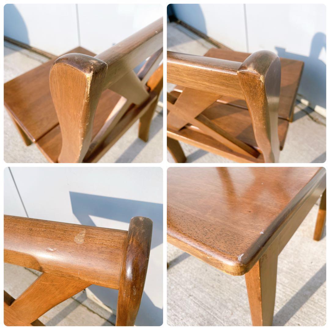 【美品送料込】フランスベッド ウッドチェア 木製ダイニングチェア 2脚セット