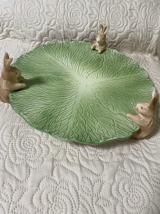 超激レア　うさぎのフィギュアのついたお皿　オードブル皿　昭和　かわいい大皿