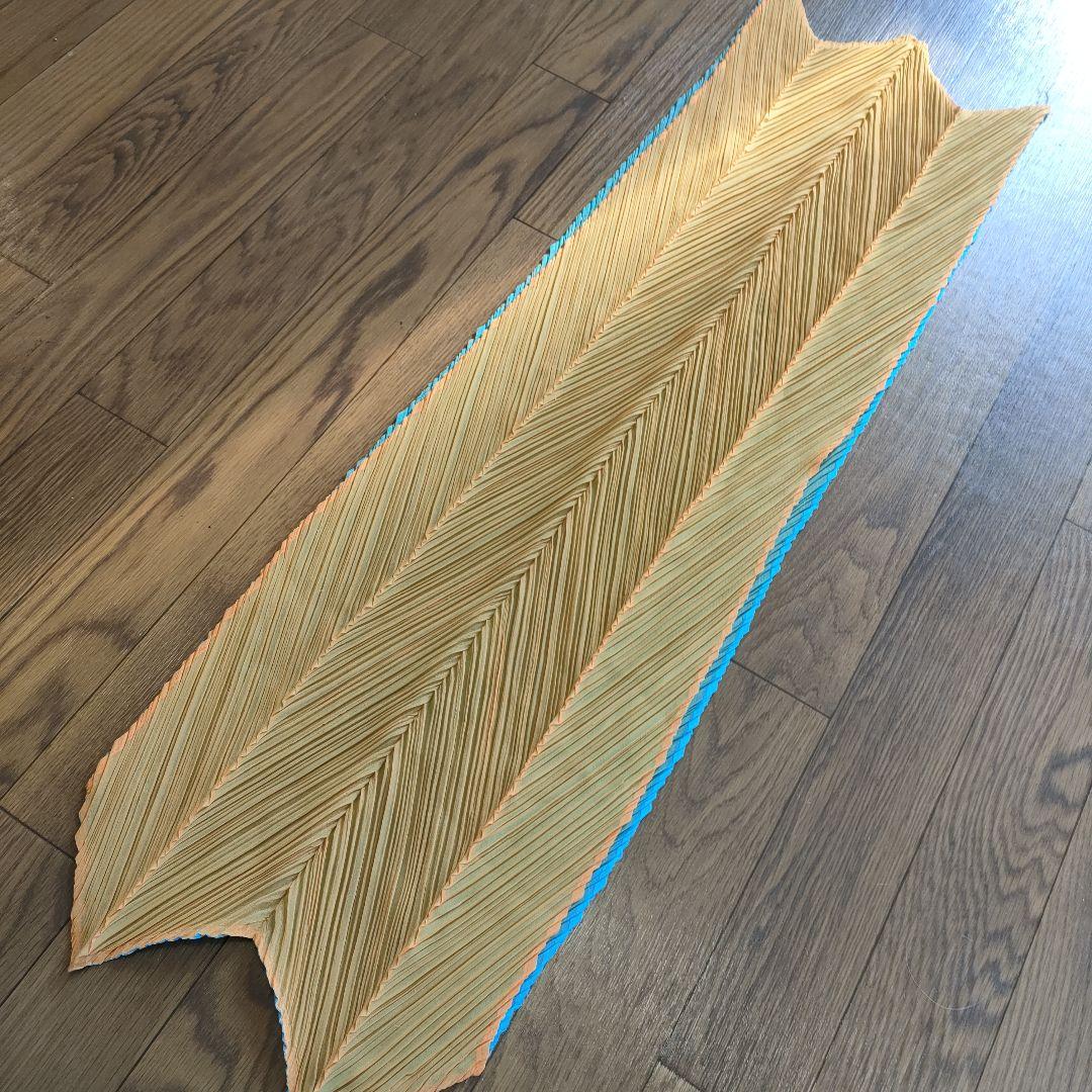 あ17 超美品　プリーツプリーズ　青　オレンジ　プリーツスヌード　ストール