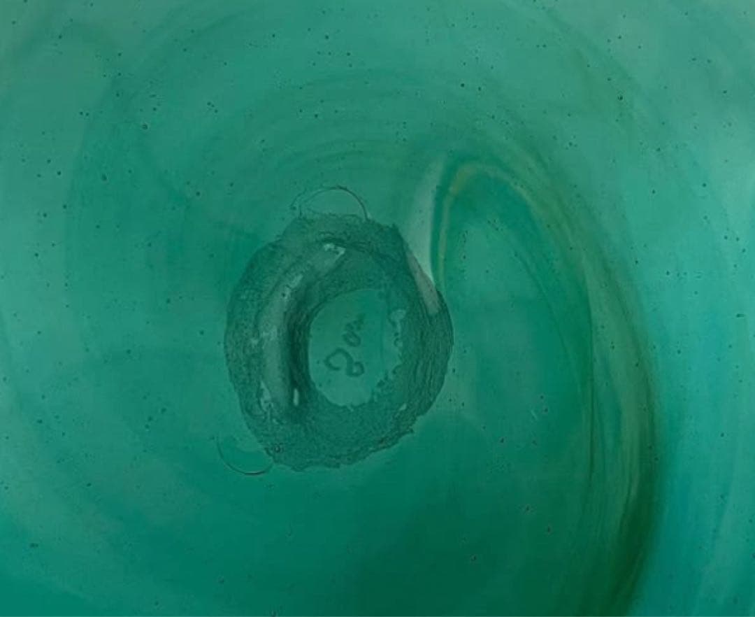 三宅義一作 吹きガラス緑大鉢 ボウル 緑色と茶色のグラデーション