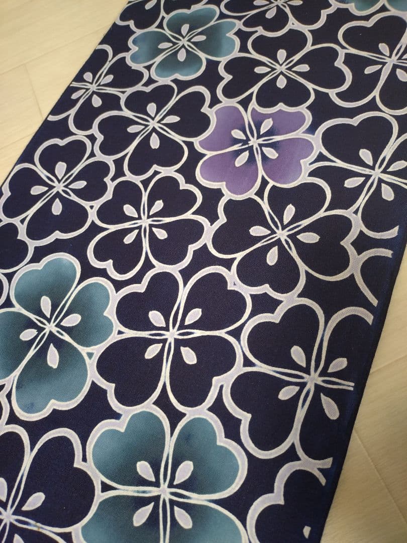 saki★247R三勝染浴衣浴衣反物注染夏祭りクローバー長さ13m40cm