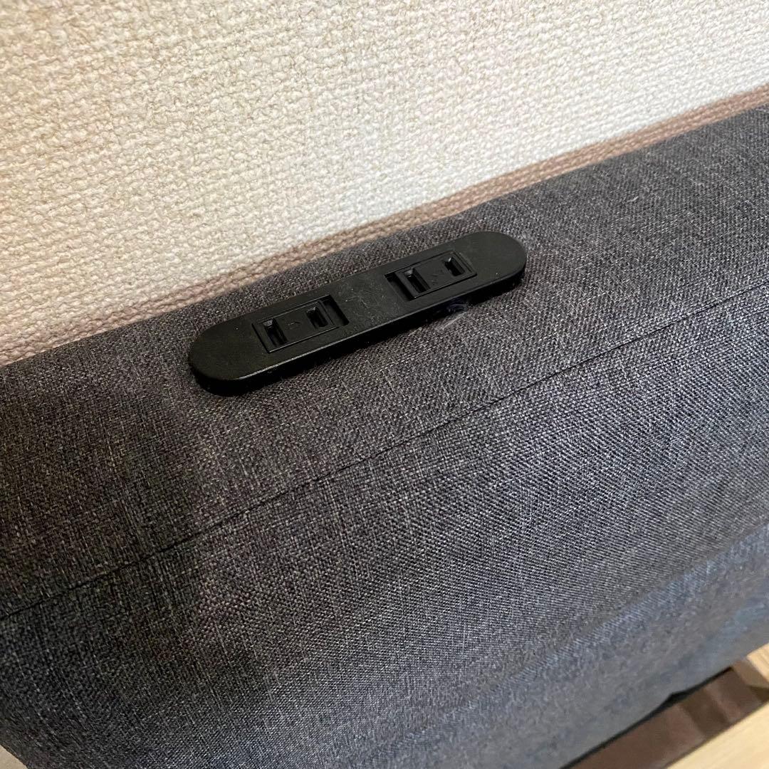 ダブルベッド ファブリックベッド コンセント付