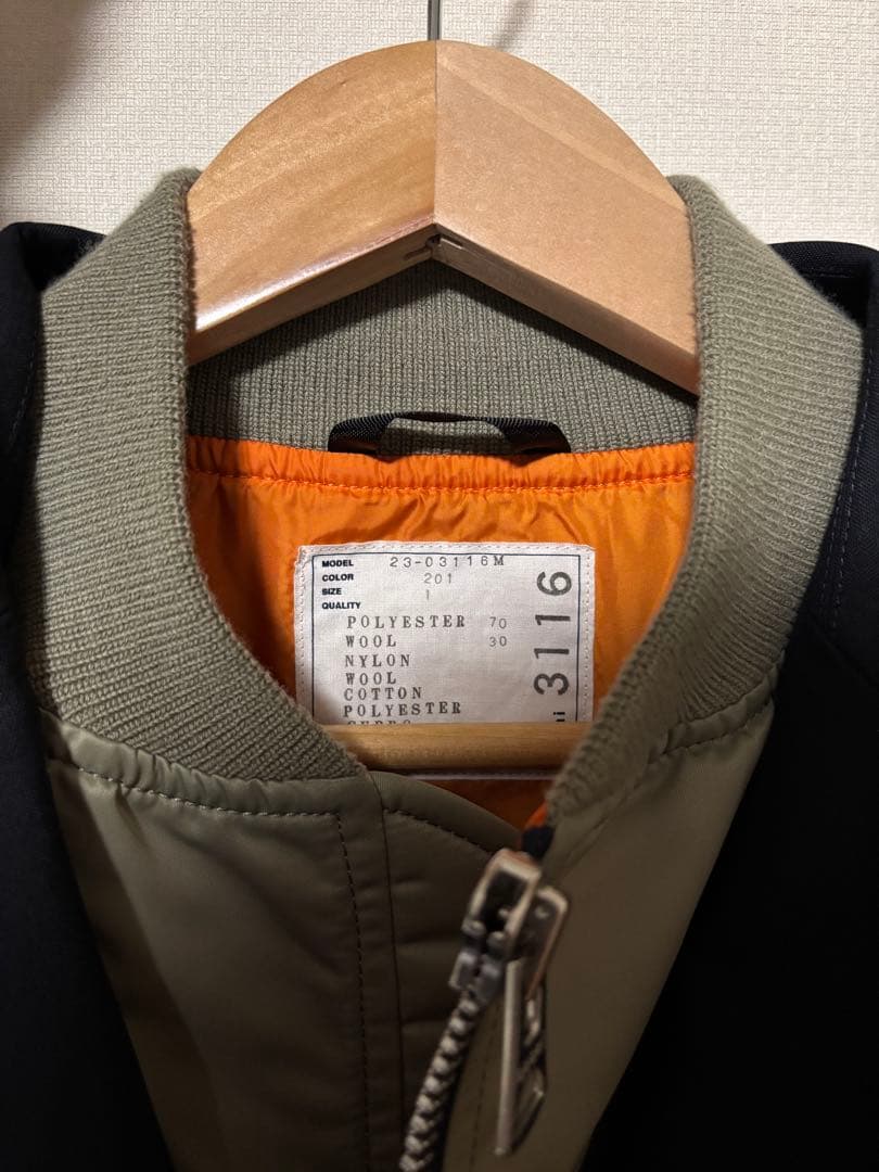 sacai 2023AW スーツナイロンツイルジャケット