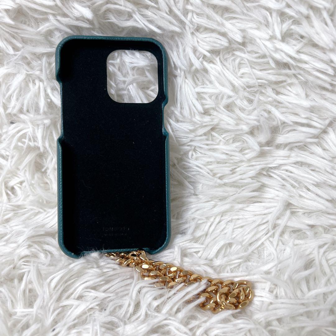 定価12万越え✨　トムフォード iPhone13Pro ケース ゴールドチェーン