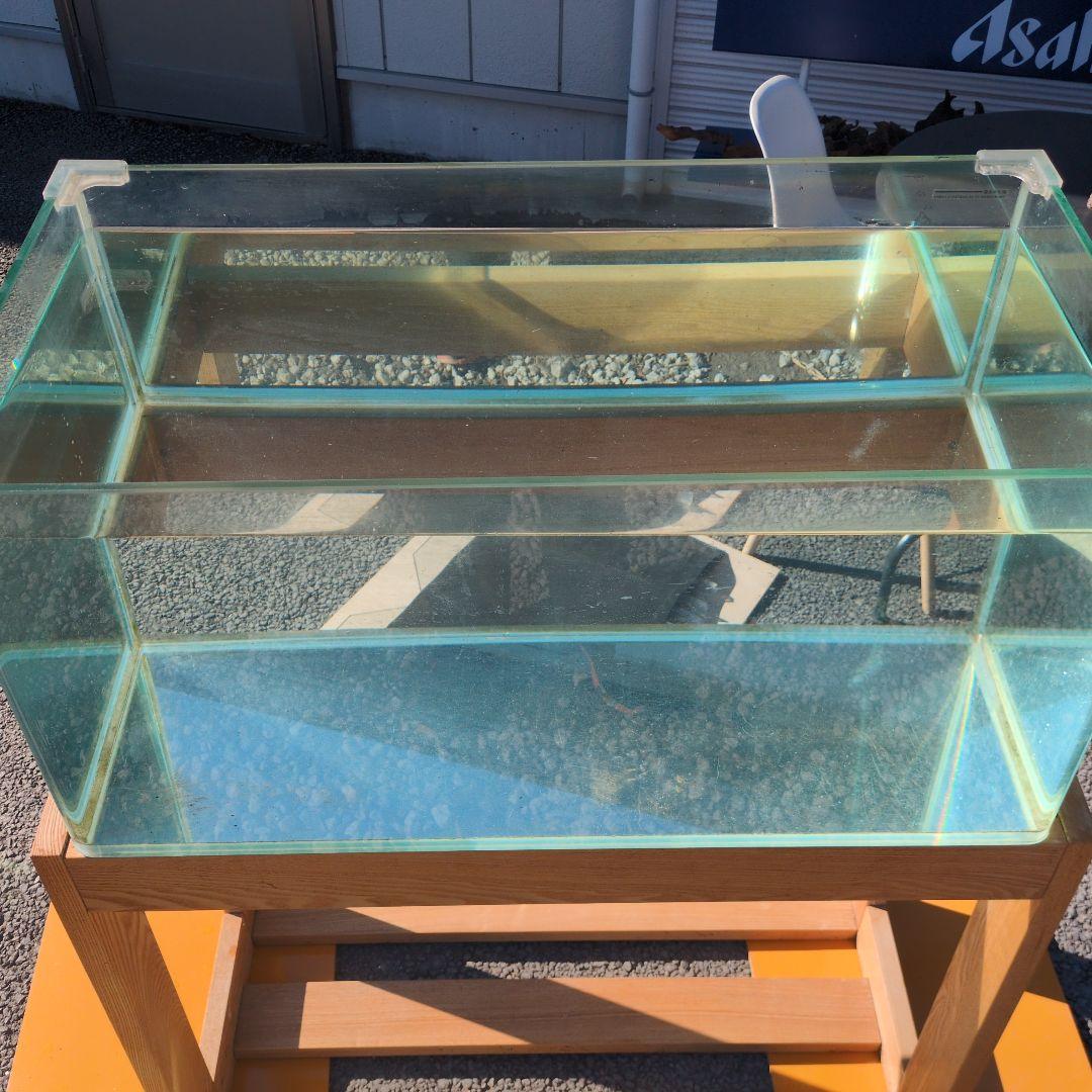 はくめいコトブキガラス水槽90cm水槽、マーフィード水槽台