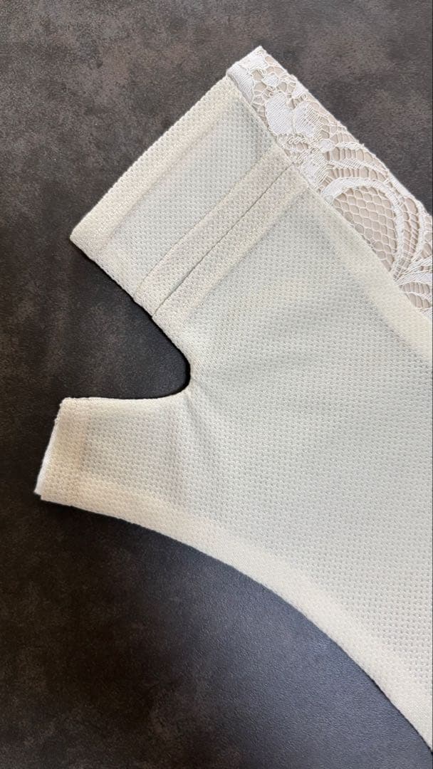 ロング アームカバー (メッシュ) レース接触冷感生地 【Rose Blanc】