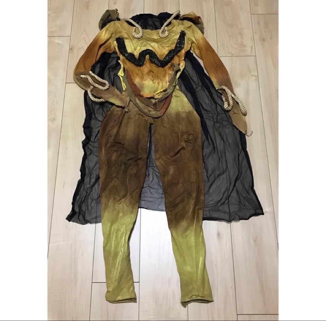 手作りダンス衣装 茶色ユニタード　装飾つき