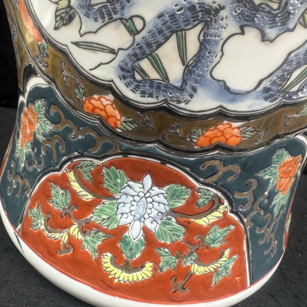 古伊万里　 赤絵 金襴手沈香壺　高さ51㎝