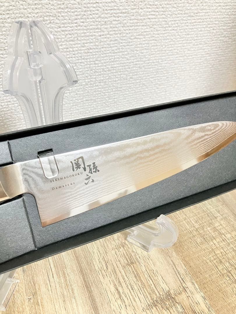 【未使用】関孫六 ダマスカス 牛刀 180mm (AE-5204)