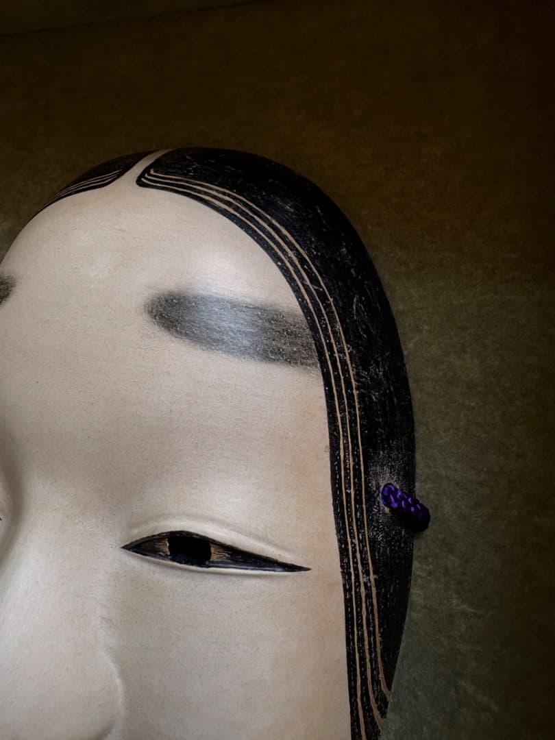 能面　工芸品　額入り　『陽春』　お面　女系　村雨?　f922