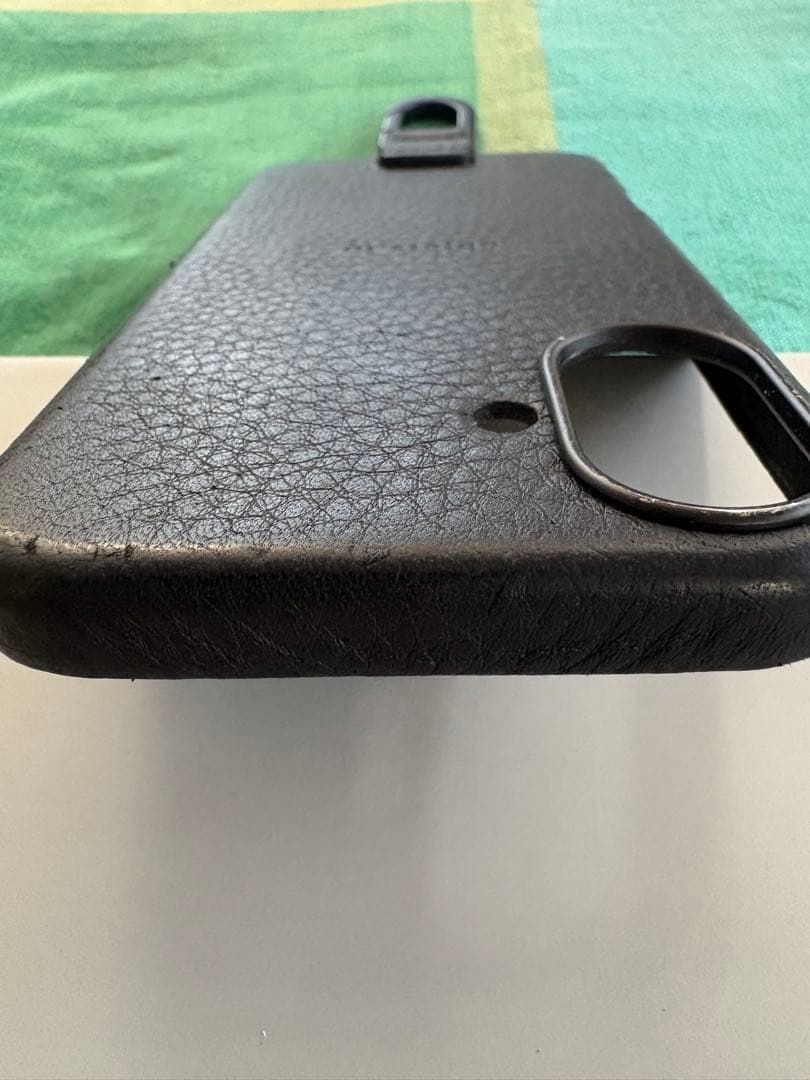 objcts.io レザーストラップ （カード）+ iPhoneケース 黒