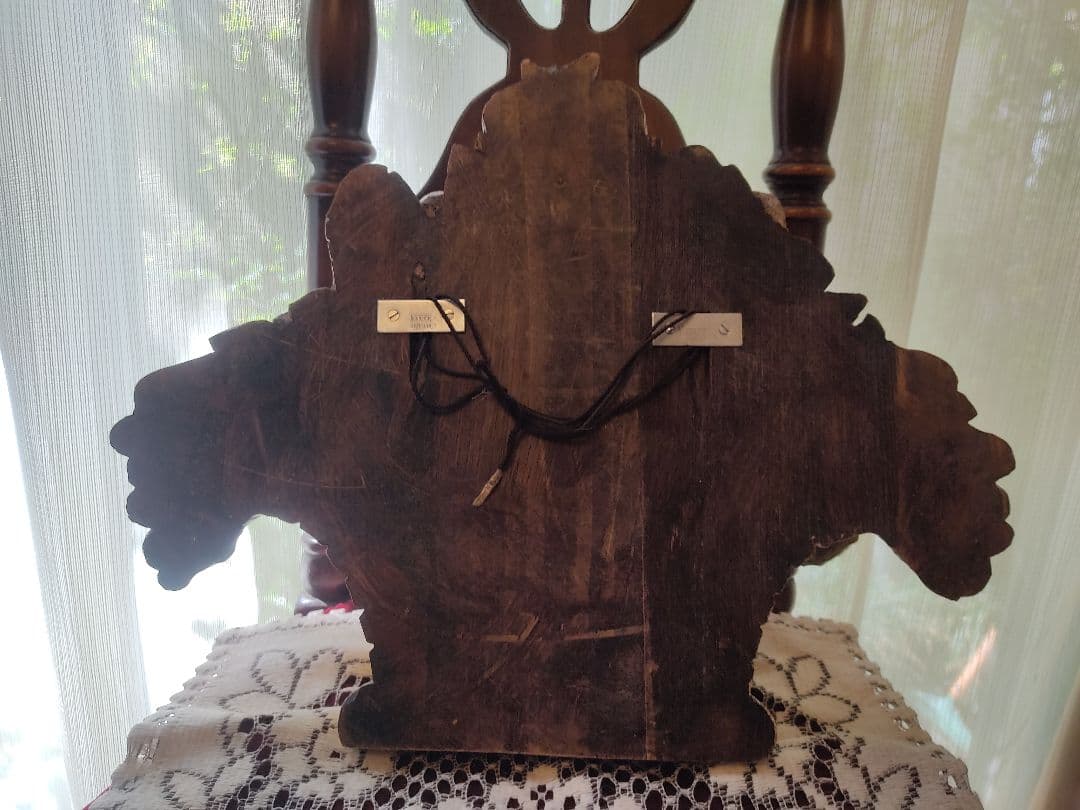 木製看板　木製　花籠　バスケット　籠　バーボラミラー 彫刻 壁掛け 果物 レア