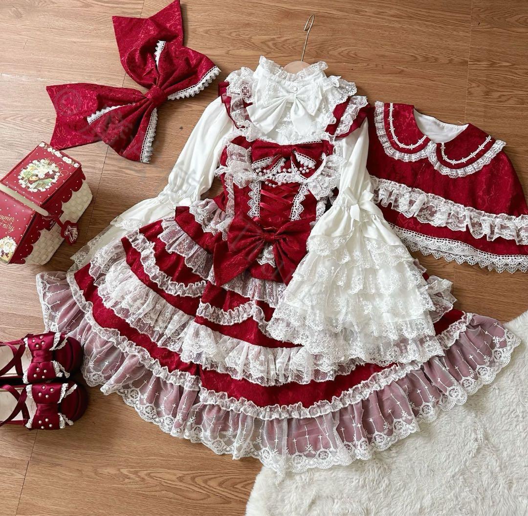 ゴスロリ・ロリータドレスセット 赤