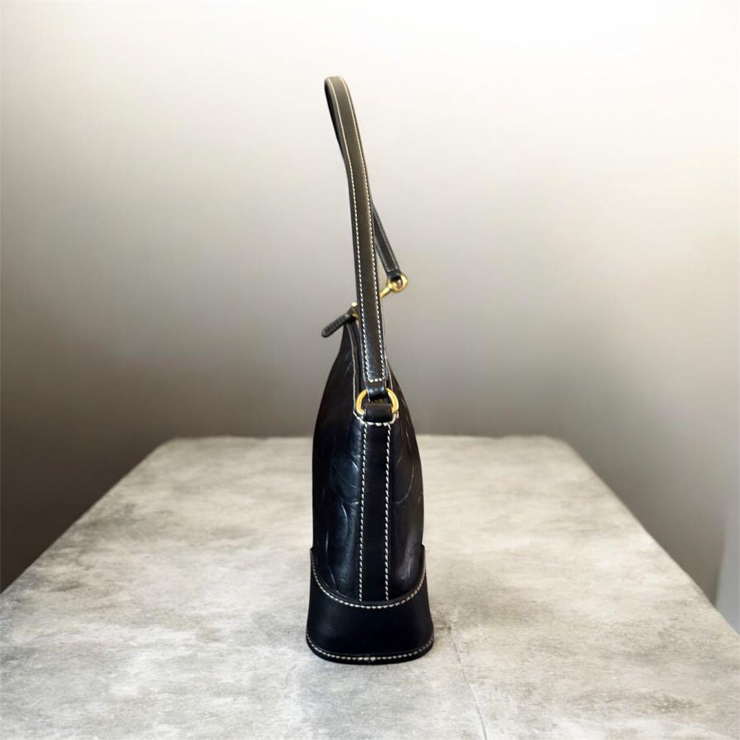 【COACH 】レザーワンショルダーバッグシグネチャーアクセサリーポーチ黒y2k