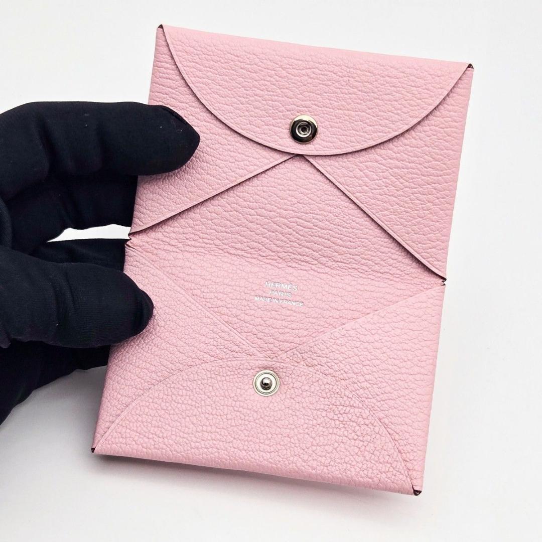 こねこママ カルヴィ ヴェルソ シェーブル 名刺入れ ピンク