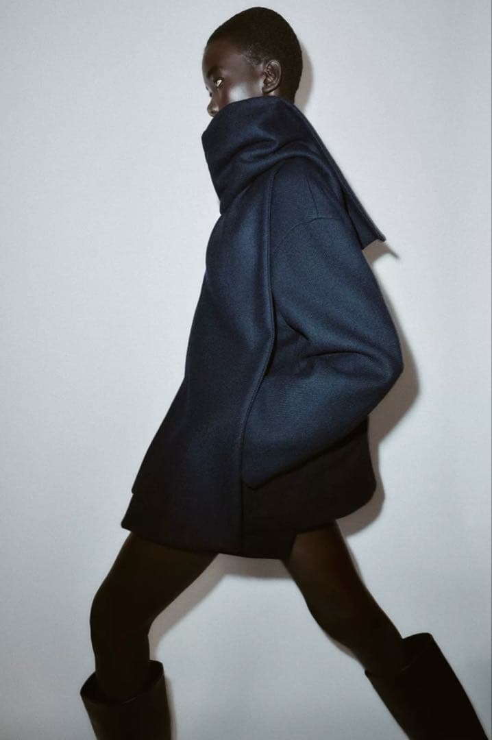 ZARA　ザラ　ウールショートスカーフコート