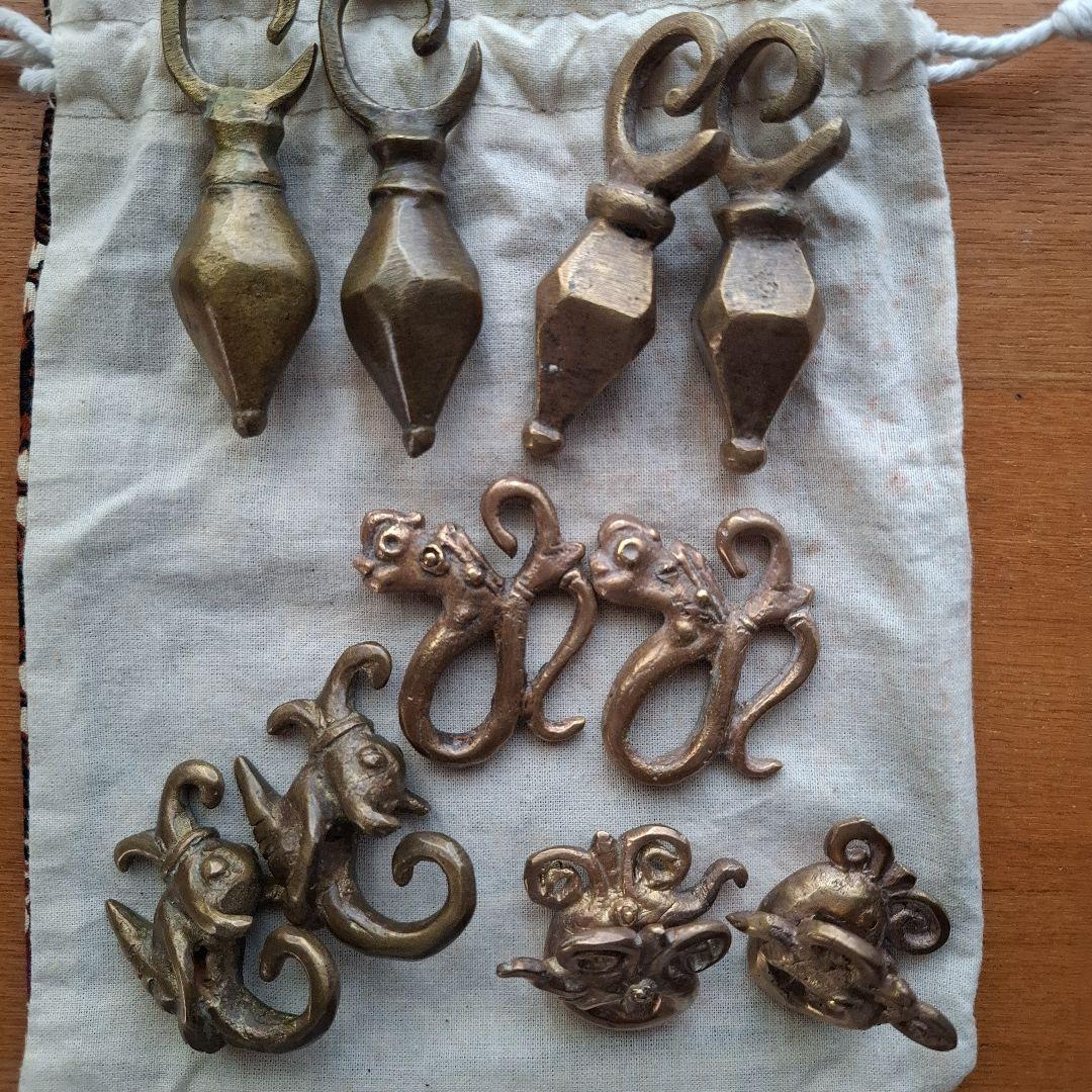【希少】Orang ulu イヤリング 真鍮 アンティーク 部族 まとめ売り