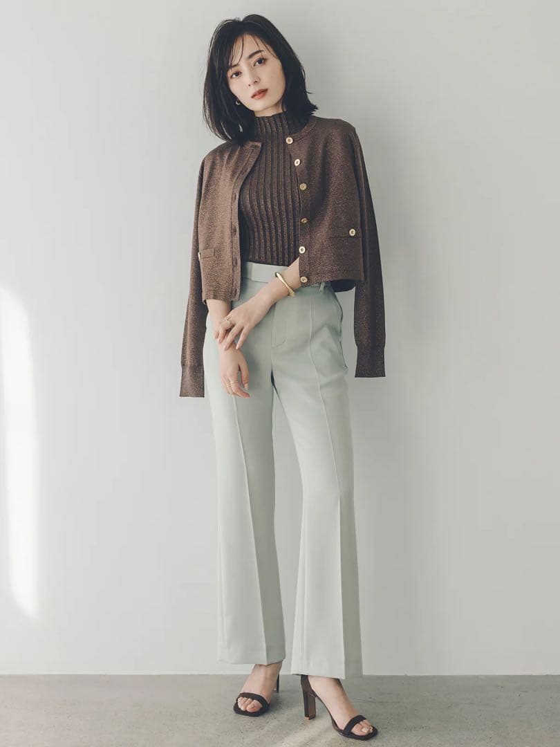 未使用anuansシルクブレンドベーシックニットカーディガンノースリーブニット