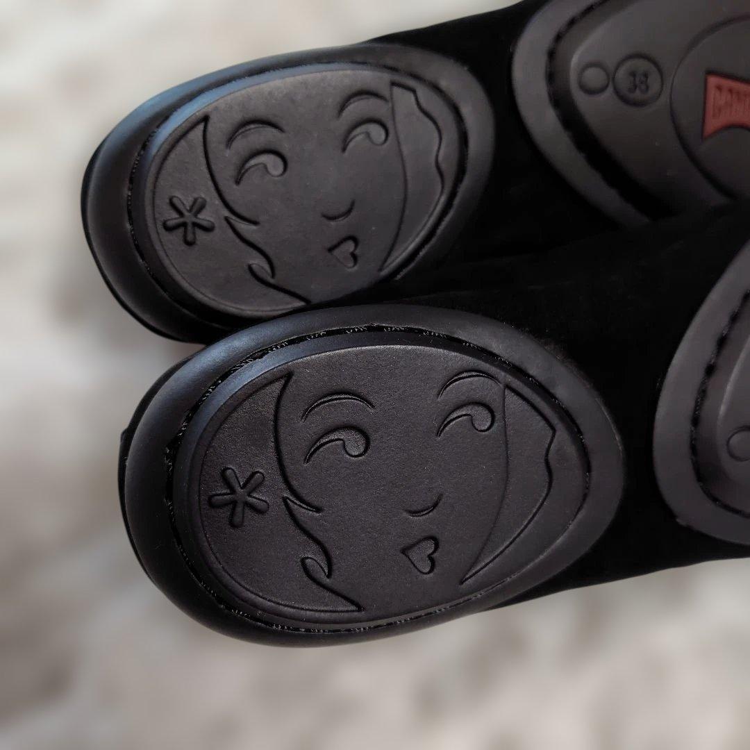 CAMPER ブラックフラットシューズ 刺繍入り　新品未使用　サイズ38