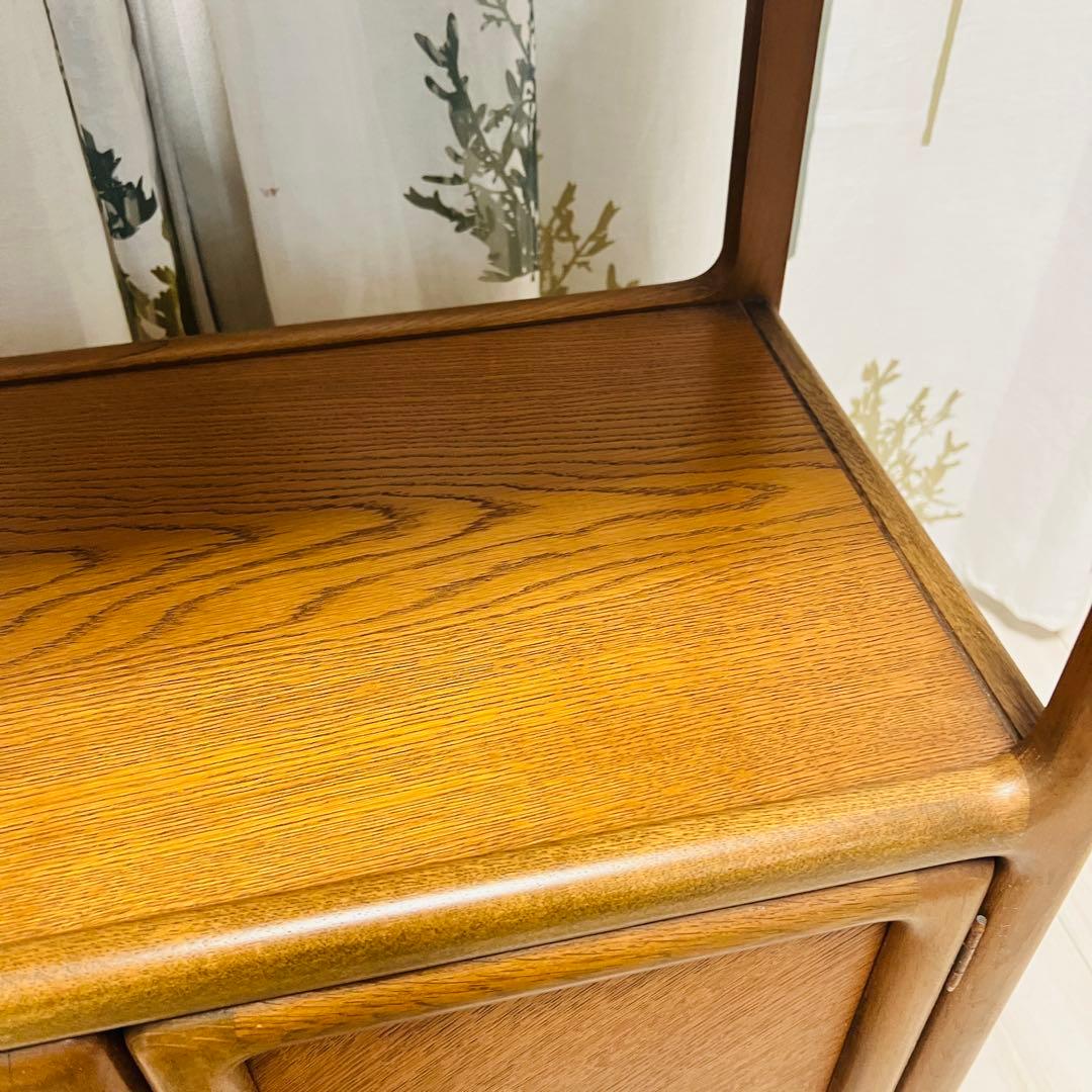 【良品】曙工芸製作所 キャビネット オーク材 リビング収納