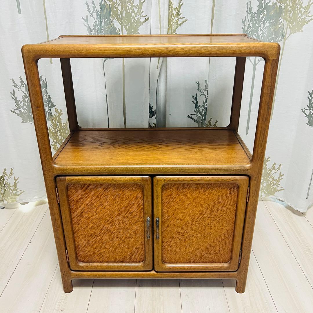 【良品】曙工芸製作所 キャビネット オーク材 リビング収納