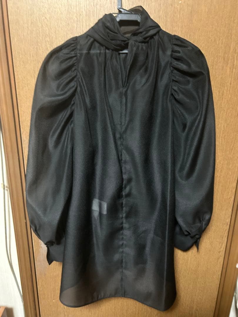 Demi-Luxe BEAMS オーガンジーリボンブラウス　黒　新品タグ付き