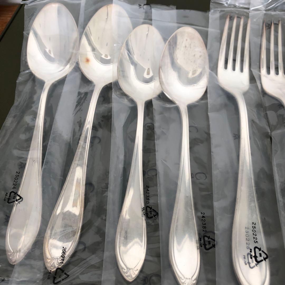 未使用　Versailles カトラリー 14本　シルバープレート　C/王冠刻印