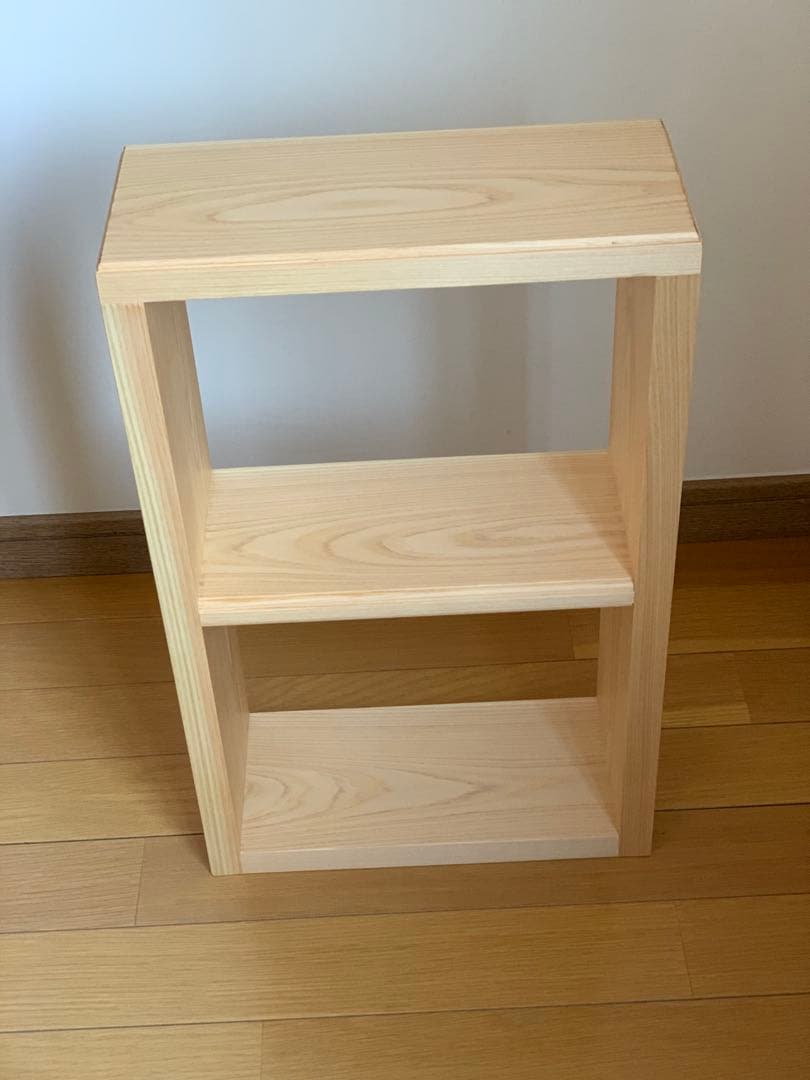 【ヒノキ無垢材】2段カフェシェルフ13cmタイプ アンティークキッチンラック