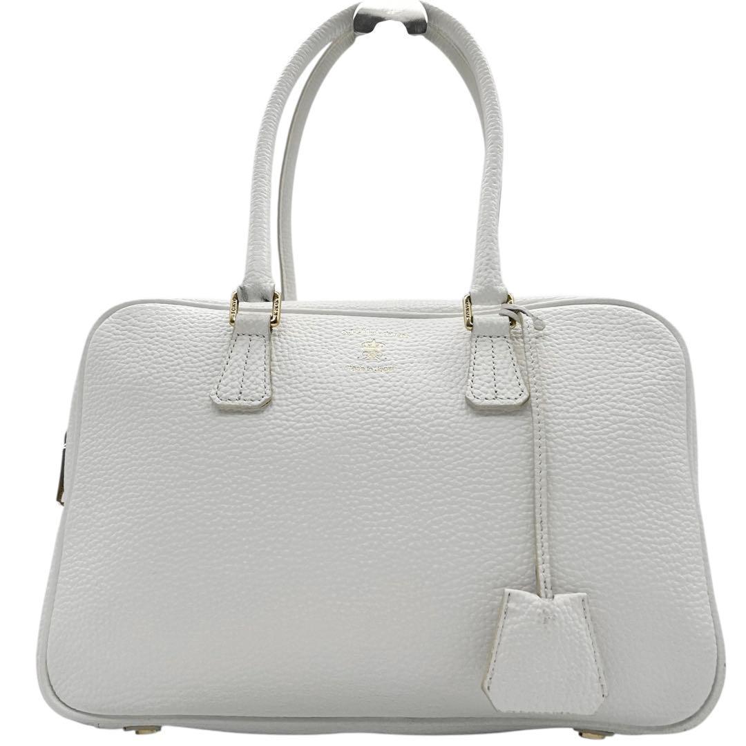 極美品　A.D.M.J　ショルダーバッグ　ボストン　2way　レザー　ロゴ　自立