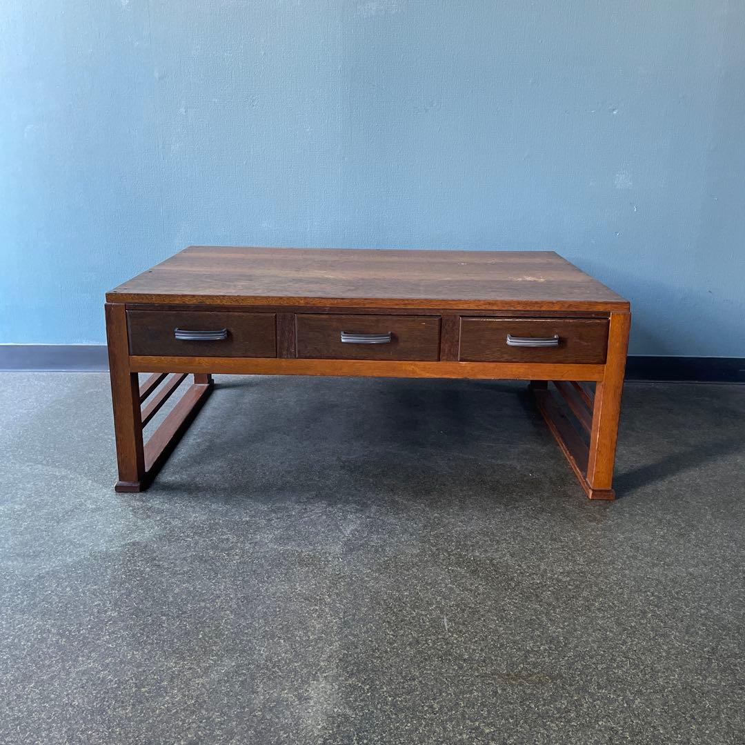 文机　昭和レトロ　古道具　アンティーク　ローテーブル　テレビ台