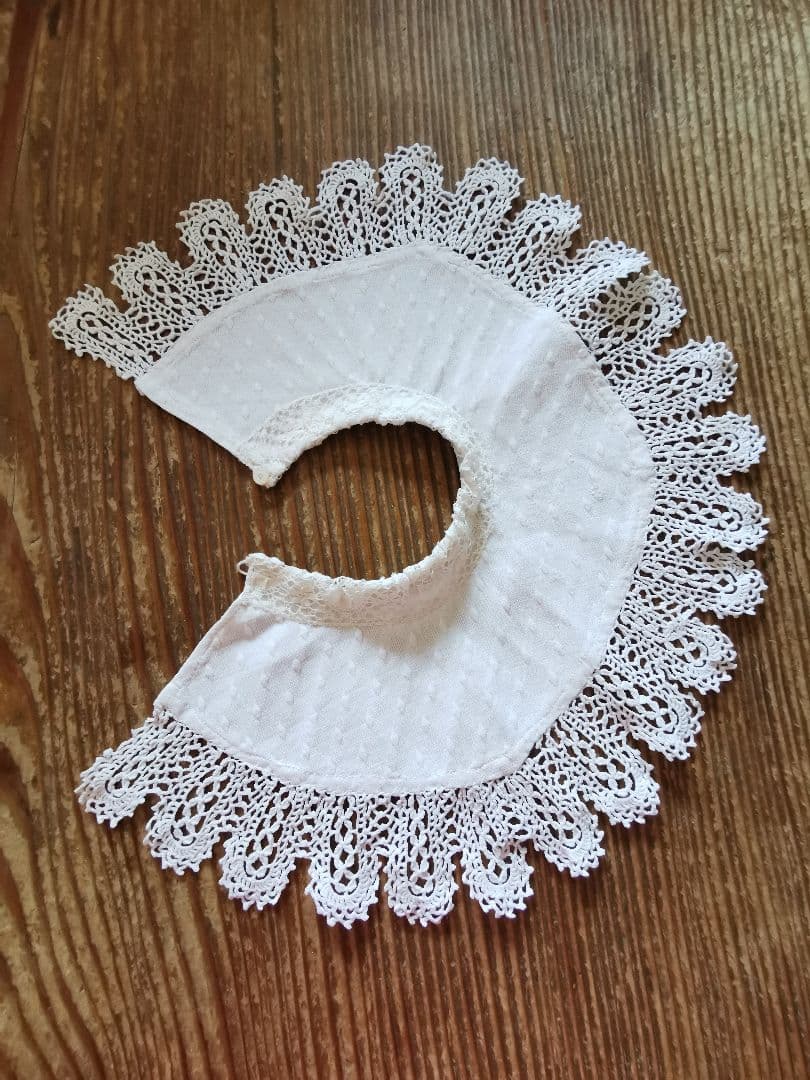 アンティークフランス ピケドプロヴァンス♢ ルピュイ クロシェ編レース装飾付け襟