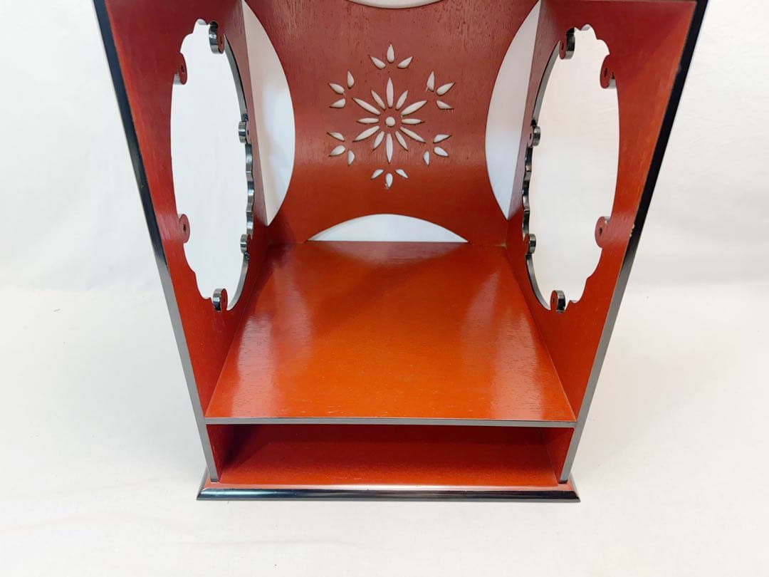 美品 茶道具 雪輪棚 朱塗 一元斎好写 江戸千家 不白流 元箱