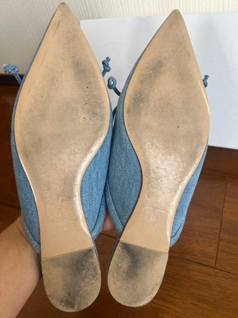 超可愛い！PIPPICHICピッピシック　デニムリボンミュール38