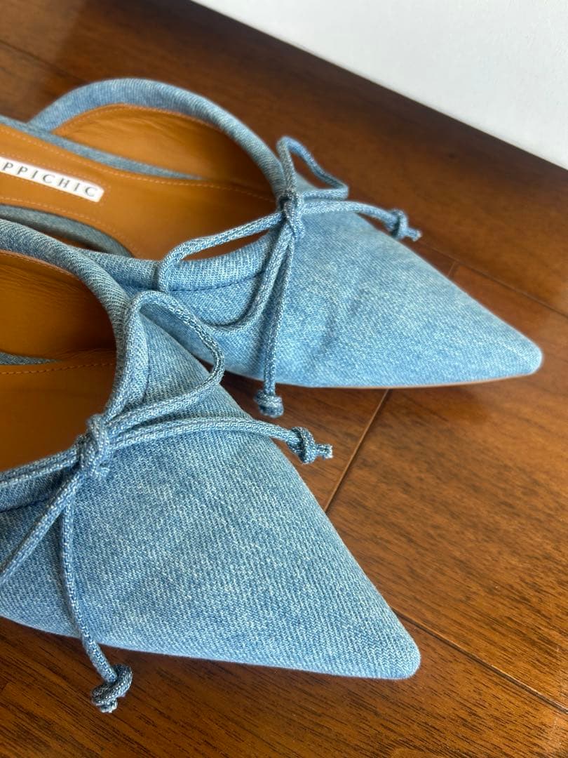 超可愛い！PIPPICHICピッピシック　デニムリボンミュール38