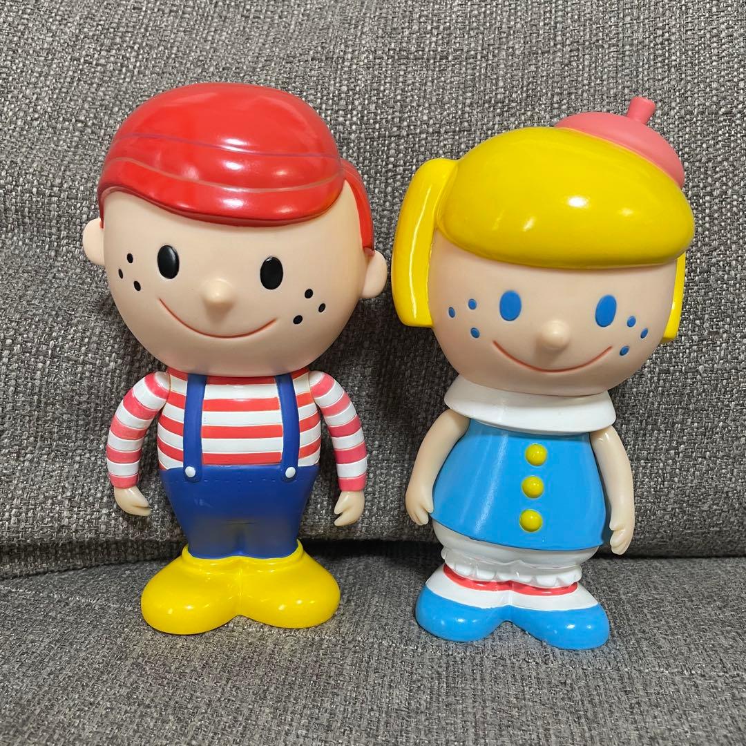 little boy&girl 貯金箱 男の子と女の子　ソフビ　フィギュア