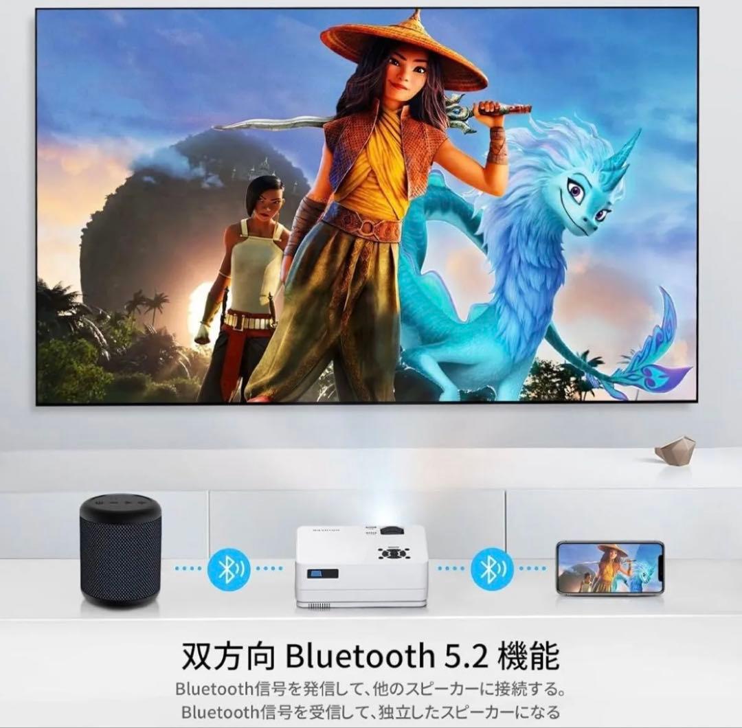 進級版【1080Pプロジェクター 20000LM】高輝度4k対応 プロジェクタ