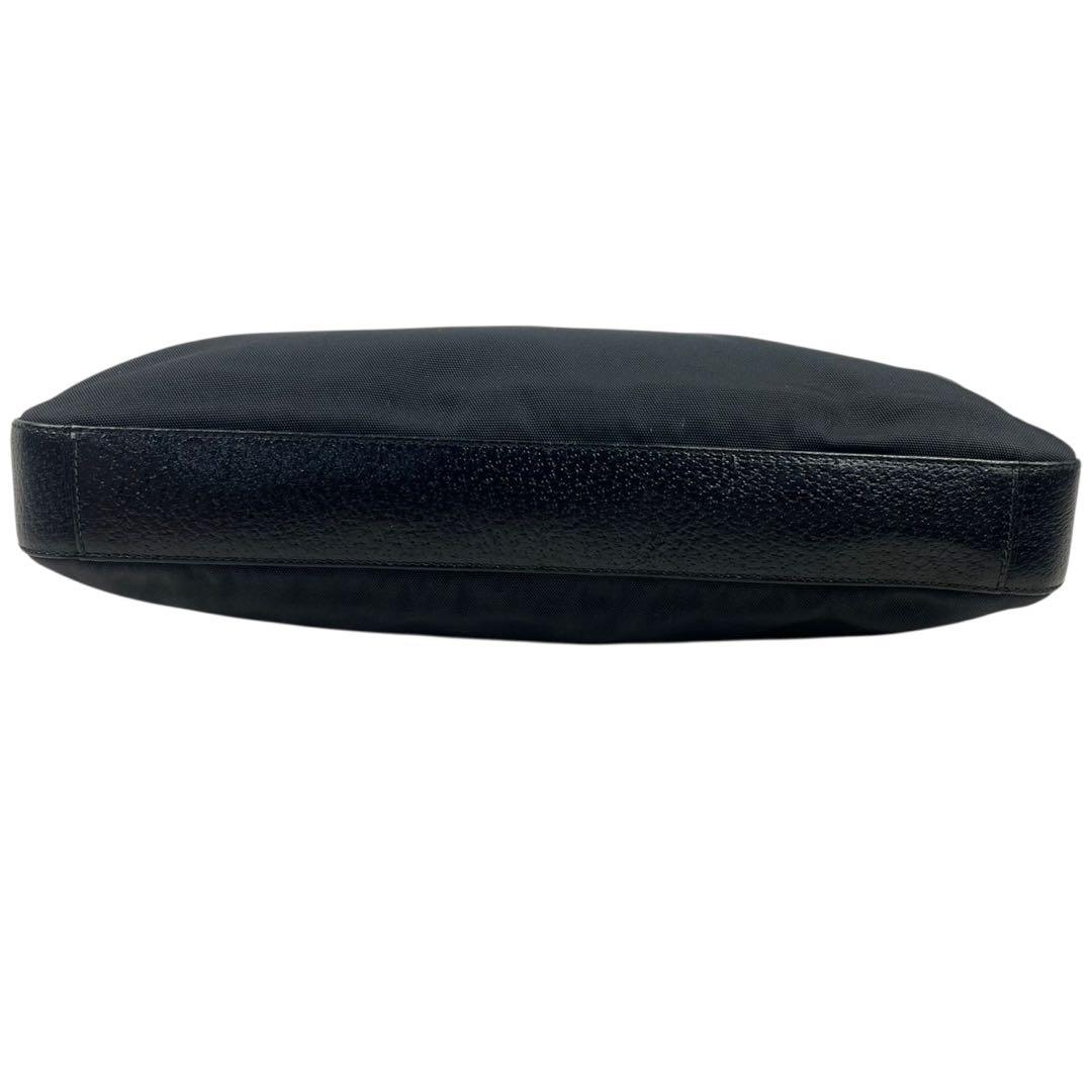 美品 グッチ ワンショルダー トートバッグ ブラック ロゴプレート 肩掛け