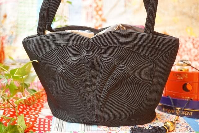 USA 1940's SILK CORD BAG SHELL アンティークバッグ