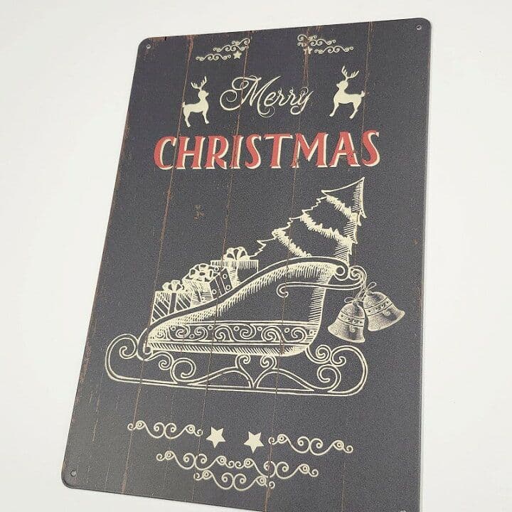 デザイン看板A4】クリスマスツリー黒★ポスター絵アートパネル壁かわいい飾り付け