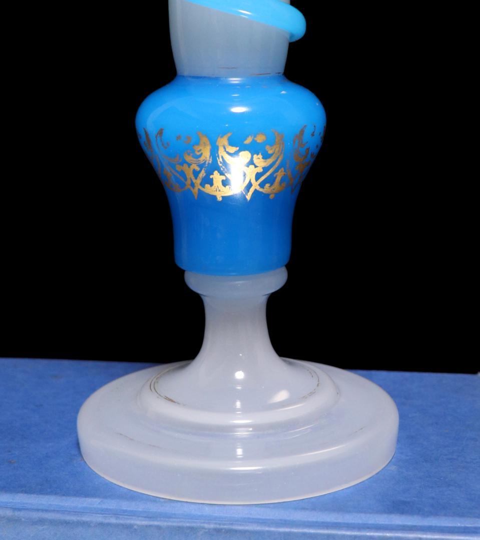 オールド・バカラ 美術館級 1855年 ブルースネーク 円錐型金彩大型壺 花瓶