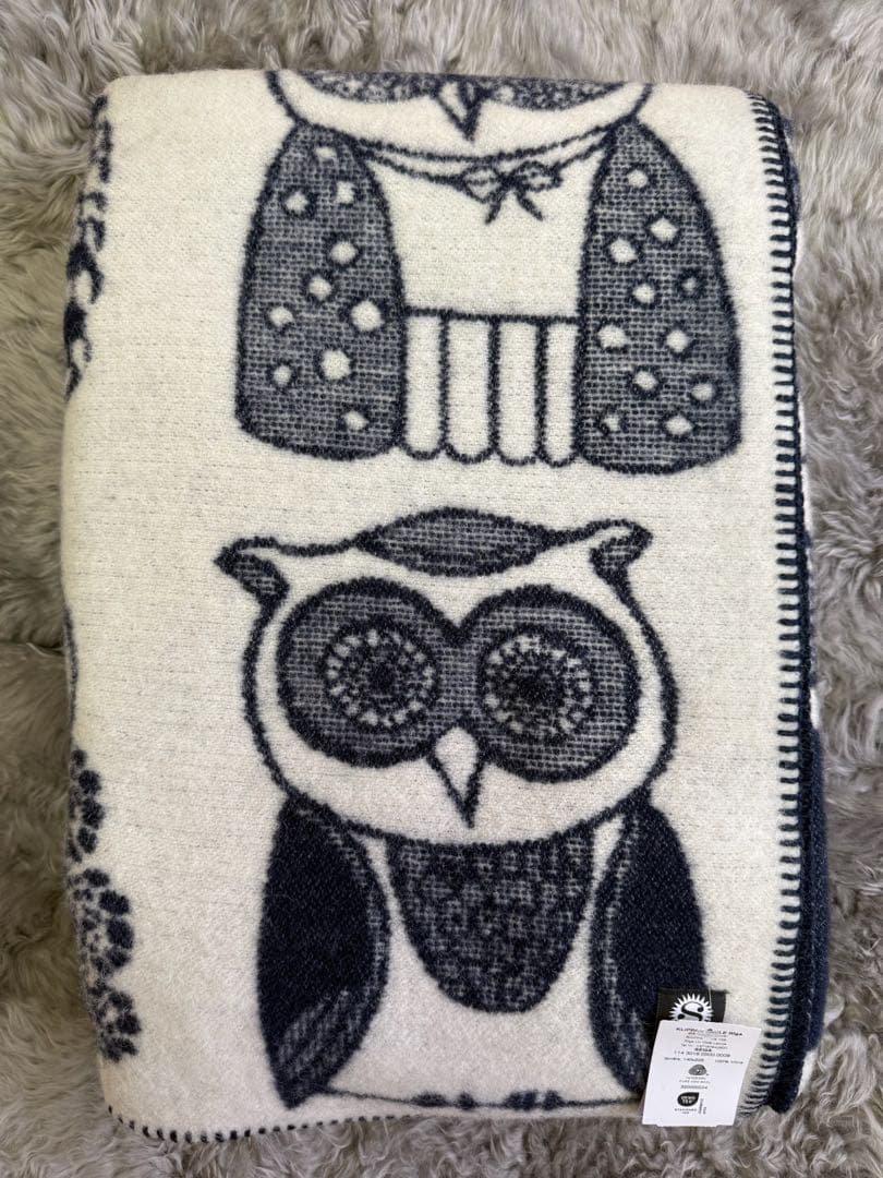 Klippan クリッパン　ブランケット　フクロウ柄　ミナペルホネン