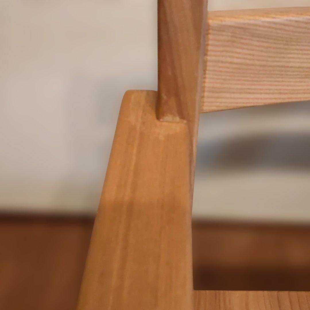 無印良品 木製アームチェア ダイニング用ラウンジチェア タモ材 北欧 廃盤品