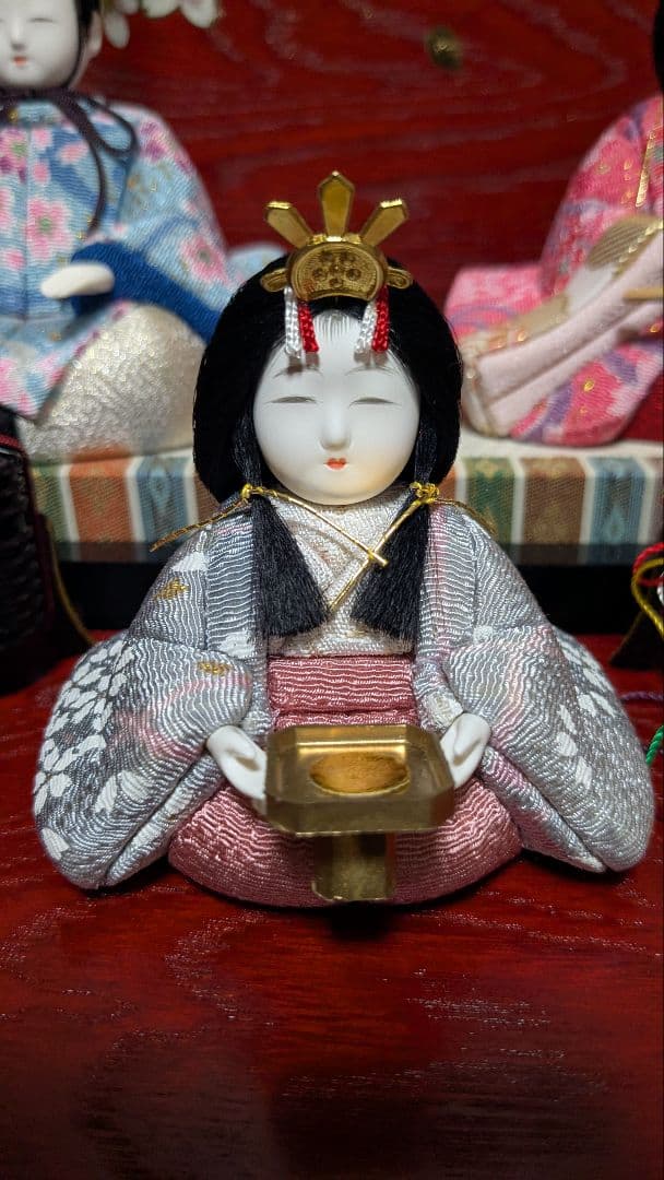 江戸木目込人形お雛様5人飾り